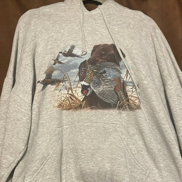 point Other - Mens Hunting Sweatshirt Kangaroo Pocket Hoodie Brown Lab size XL
